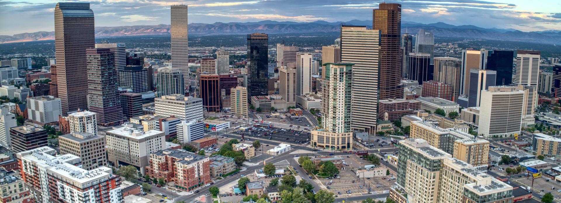 Aerial photo of downtown Denver, Colorado