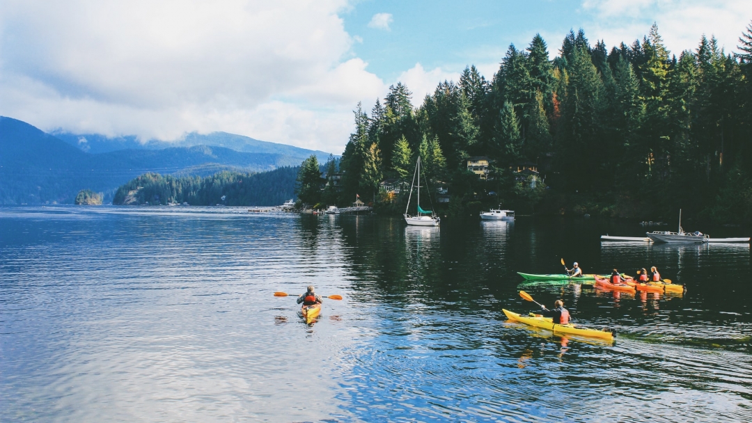 People kayaking near Vancouver 