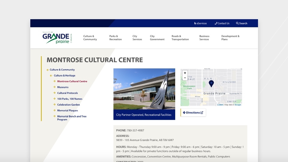 Grande Prairie website screenshot