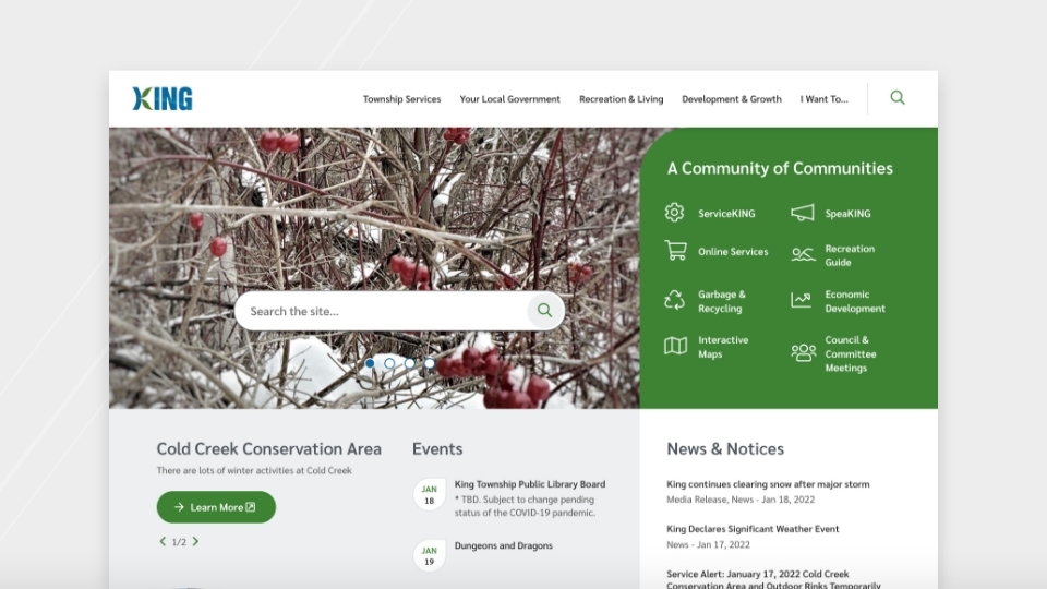 Township of King municipal website.