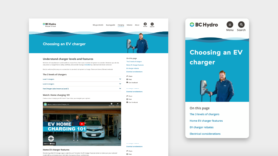 Screen shots of desktop and mobile views.