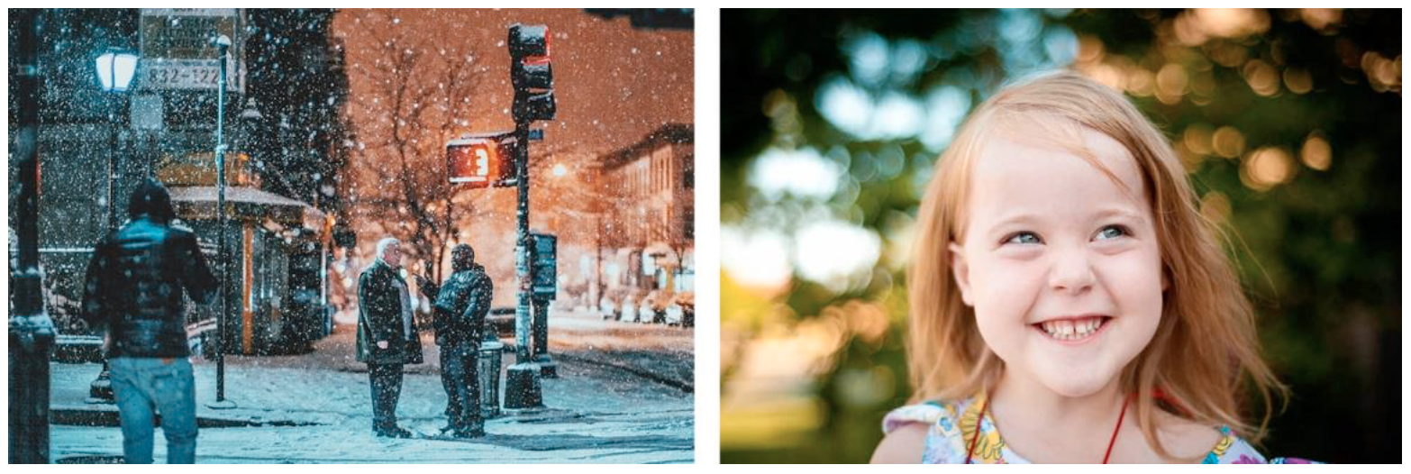 two pictures side by side demonstrating depth of field
